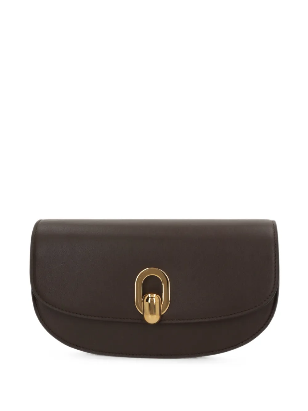 Savette Tondo Crescent Leather Mini Bag In Brown
