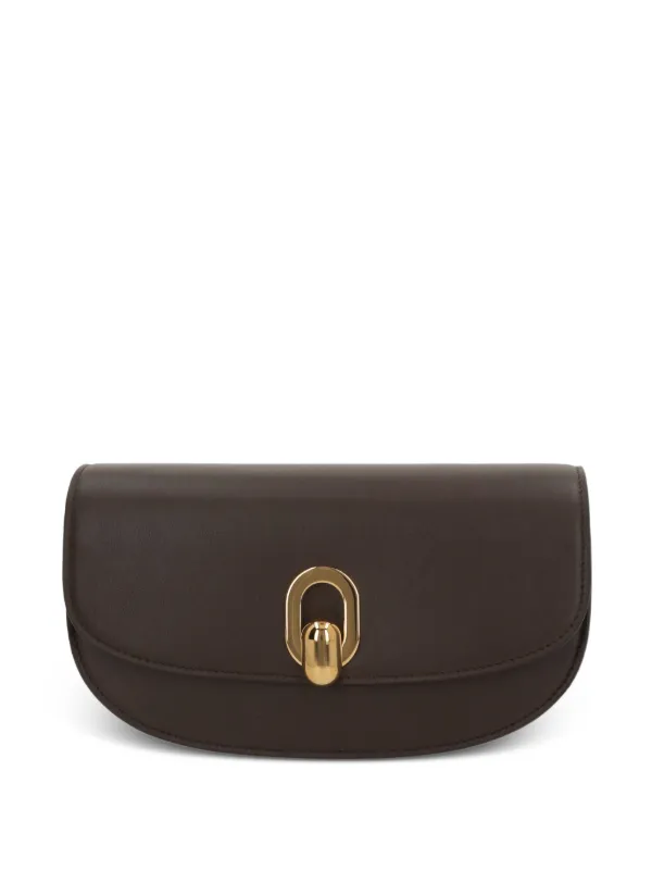 Savette Tondo Crescent Leather Mini Bag in Brown