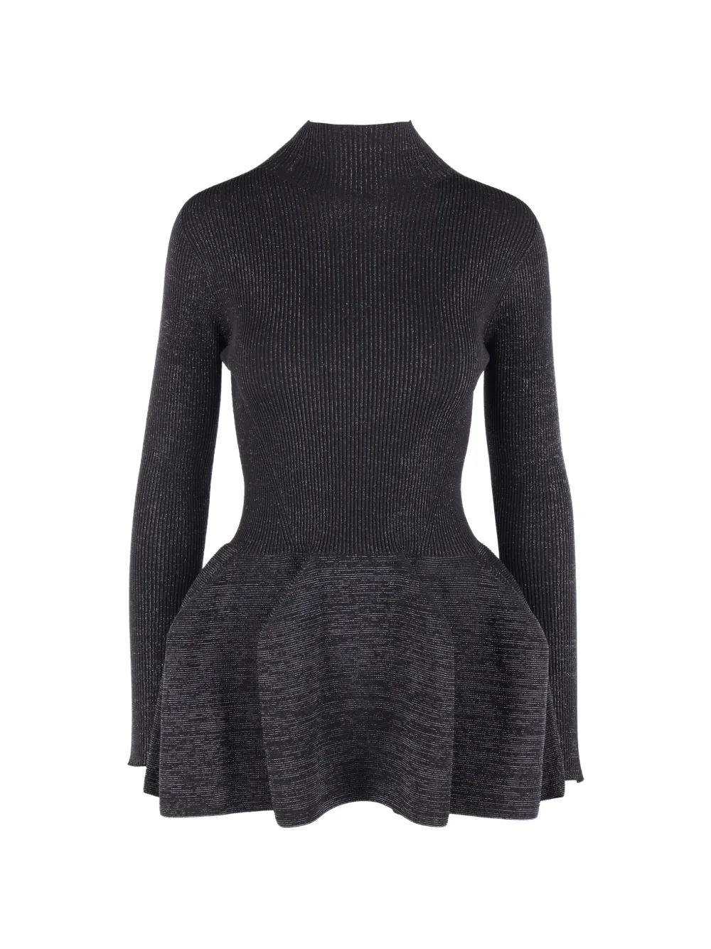 CFCL ribbed-knit peplum-hem sweater - Black
