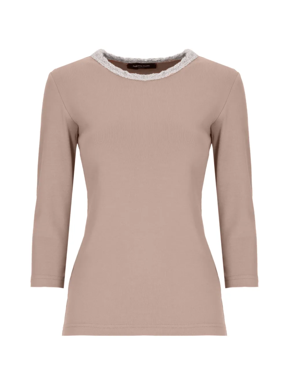 Fabiana Filippi t-shirt à manches trois-quarts et sequins - Tons neutres Fabiana Filippi t-shirt à manches trois-quarts et sequins - Tons neutres