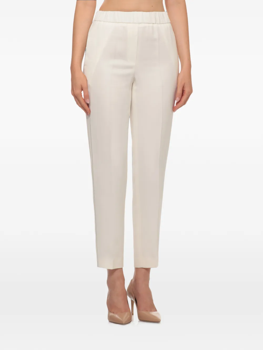 Peserico Aurea pantalon met kettingafwerking Wit