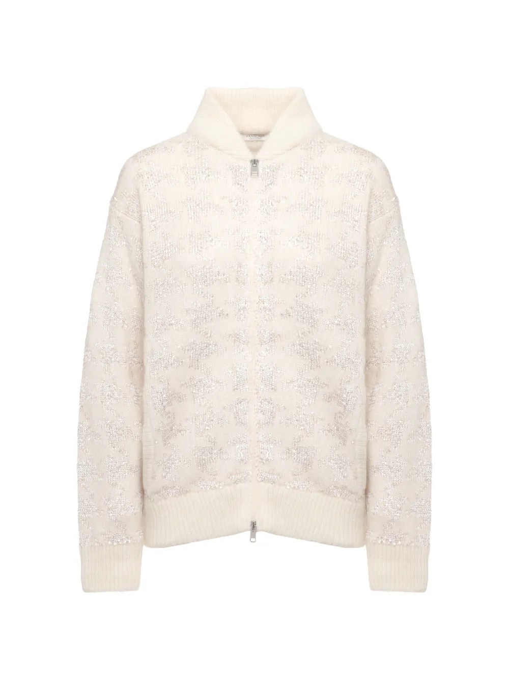 PANICALE houndstooth sequin-embellished cardigan - Tons neutres