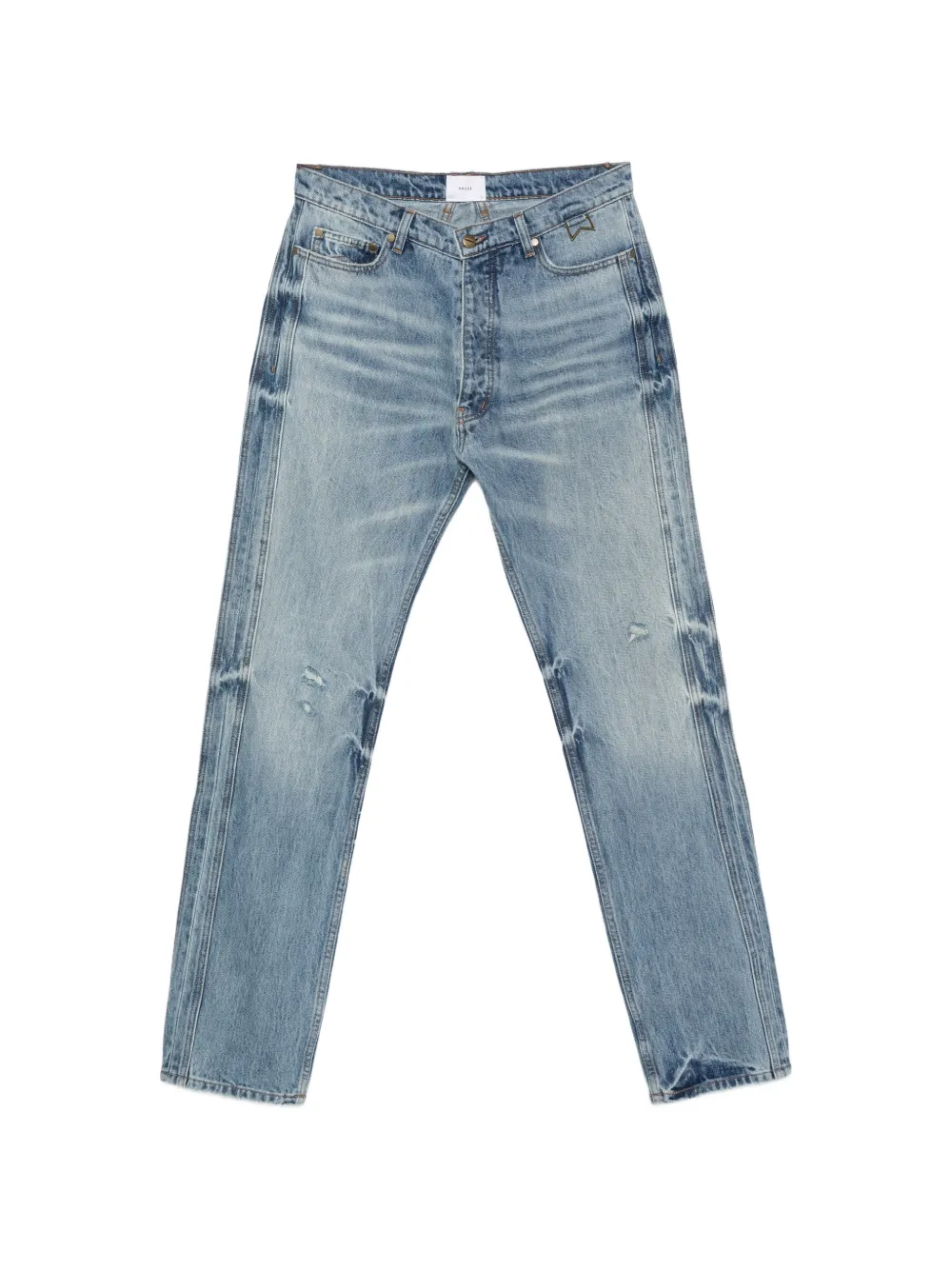RHUDE distressed straight-leg jeans - Blu