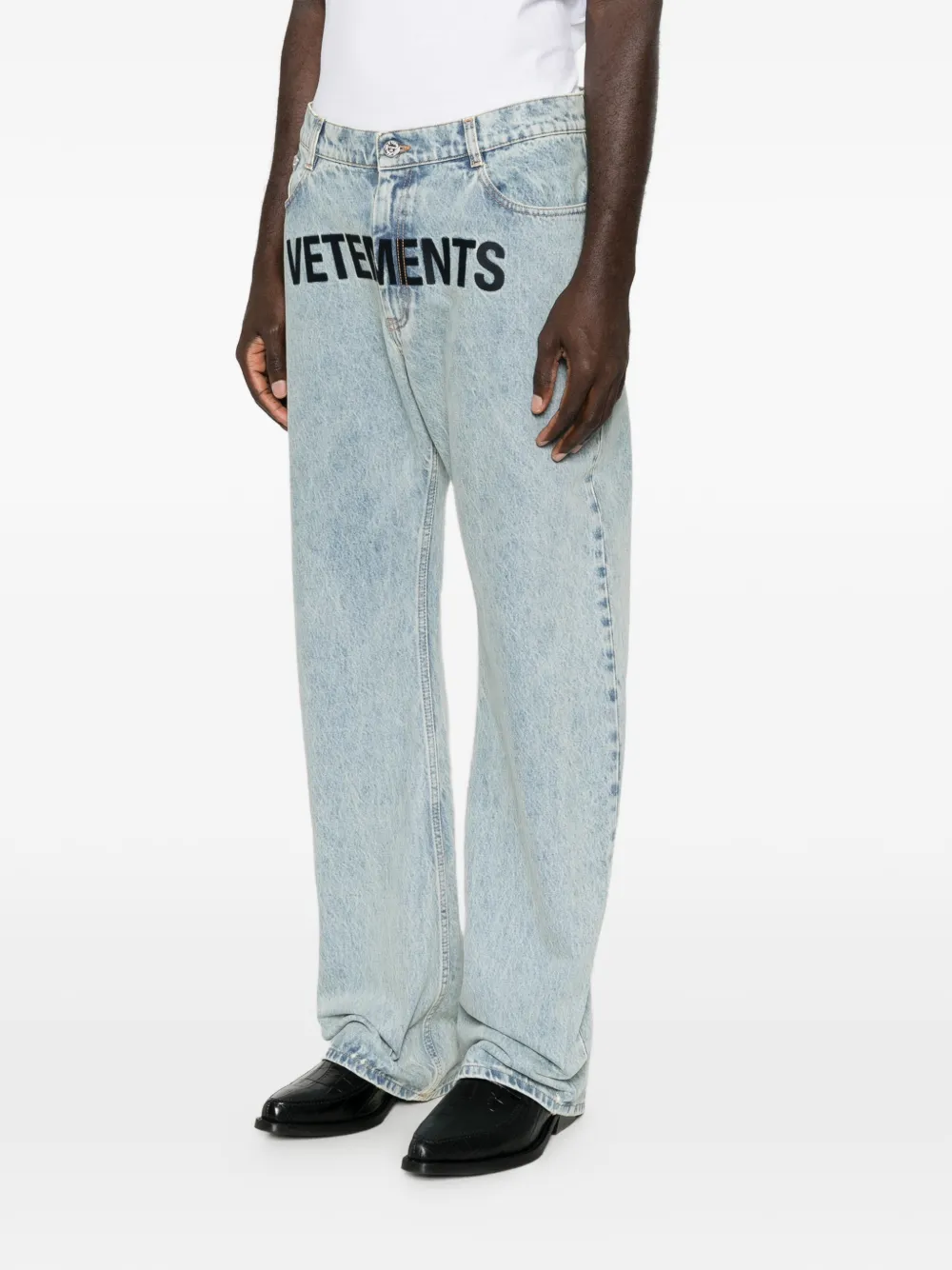 VETEMENTS Jeans met logoprint Blauw