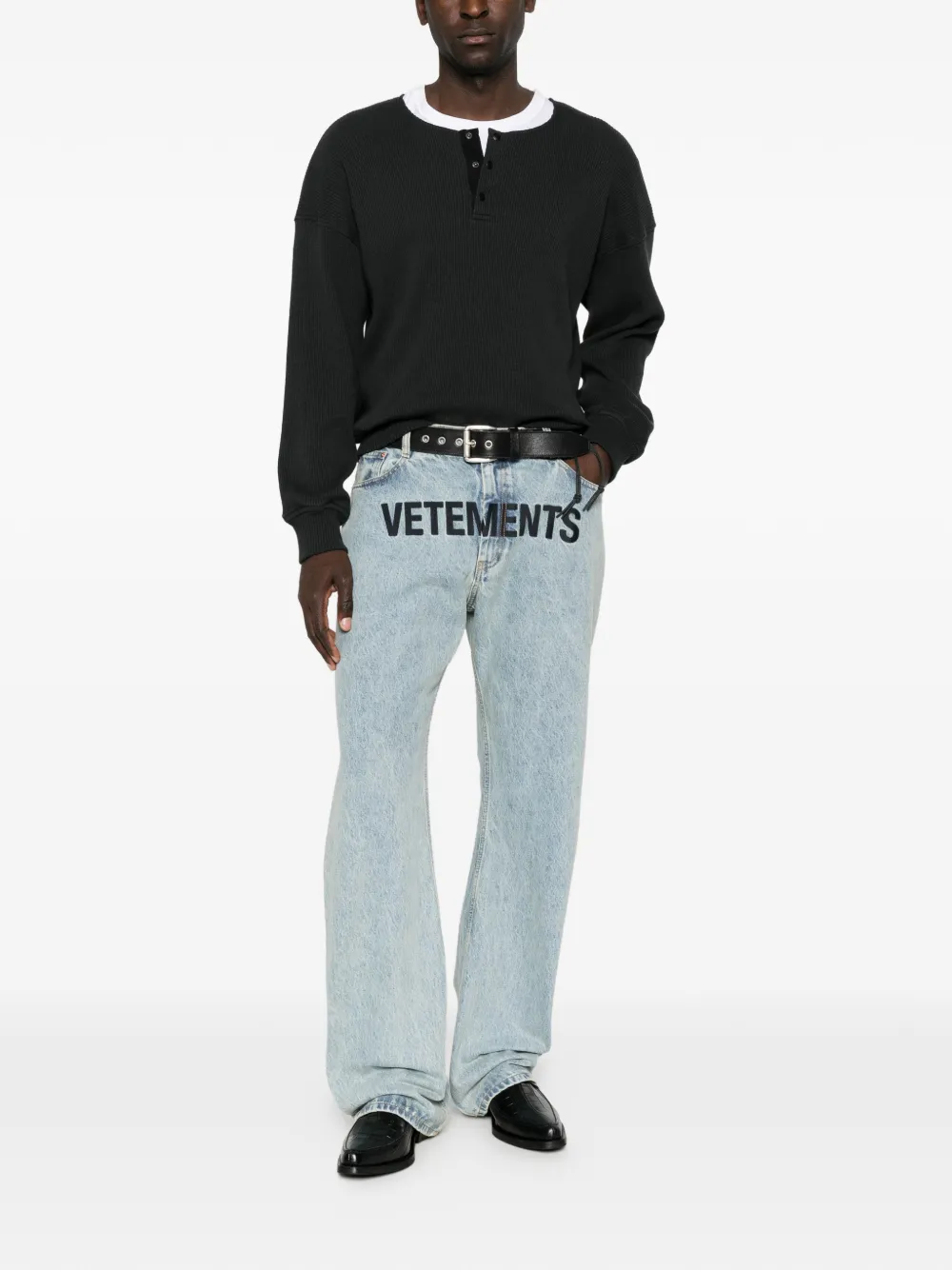 VETEMENTS Jeans met logoprint Blauw