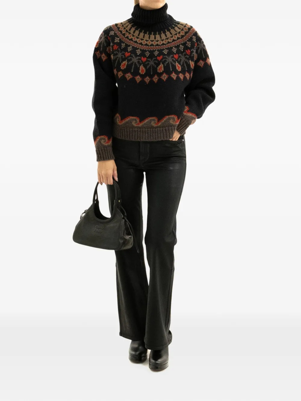 PAIGE Sofia coated flared jeans Zwart