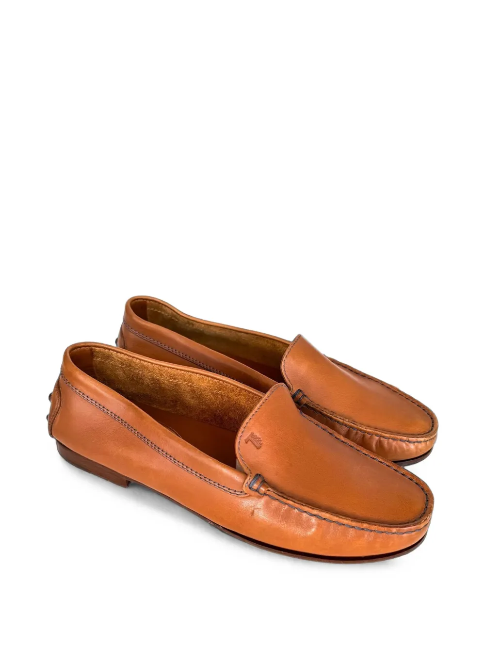 Tod's Gommino embossed-monogram leather loafers