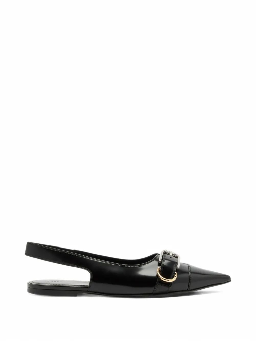 Givenchy Voyou buckle-detail slingback ballet flats - Nero