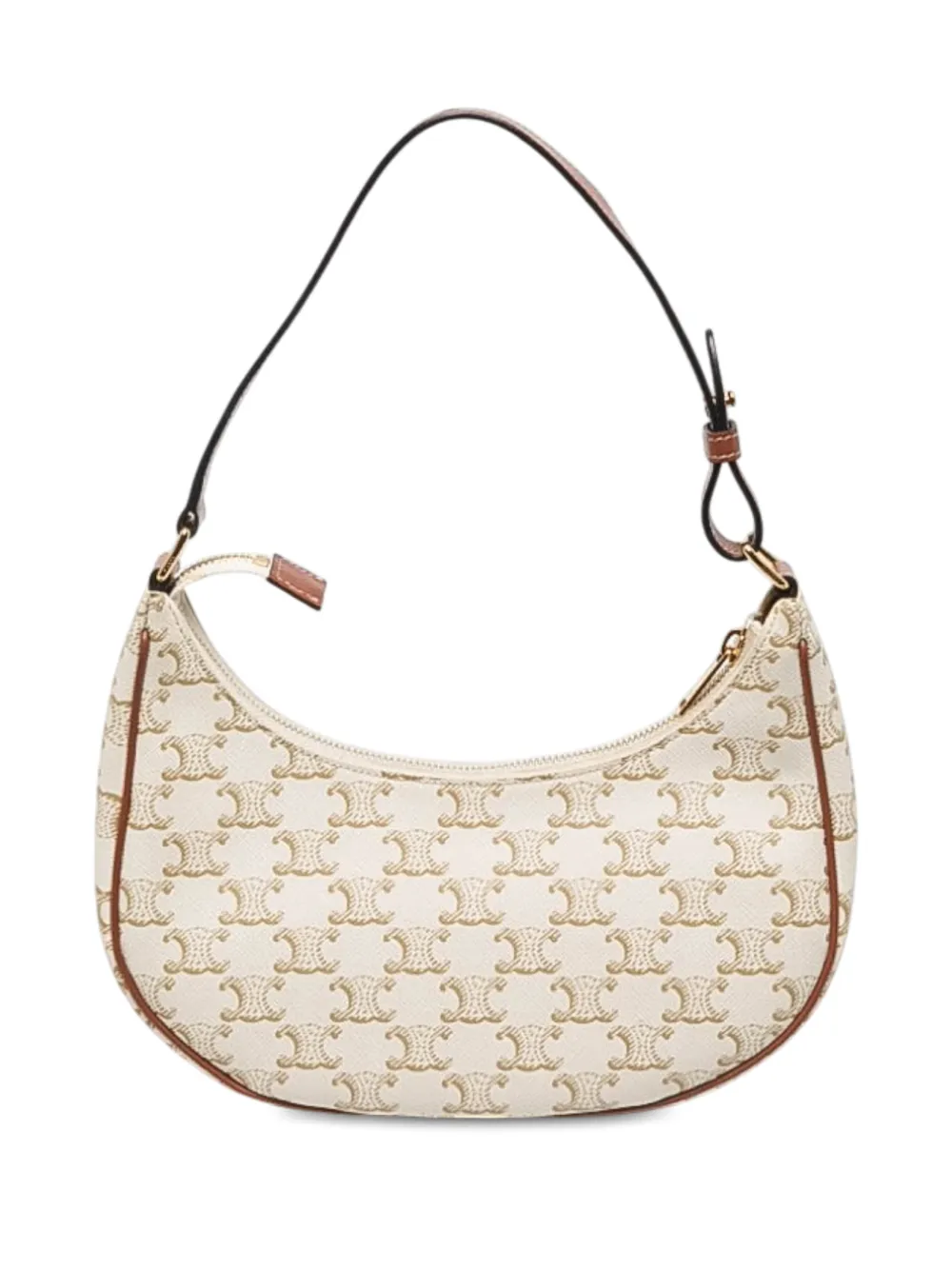 Celine Pre-Owned Borsa a spalla Triomphe Ava in tela cerata 2021 - Bianco