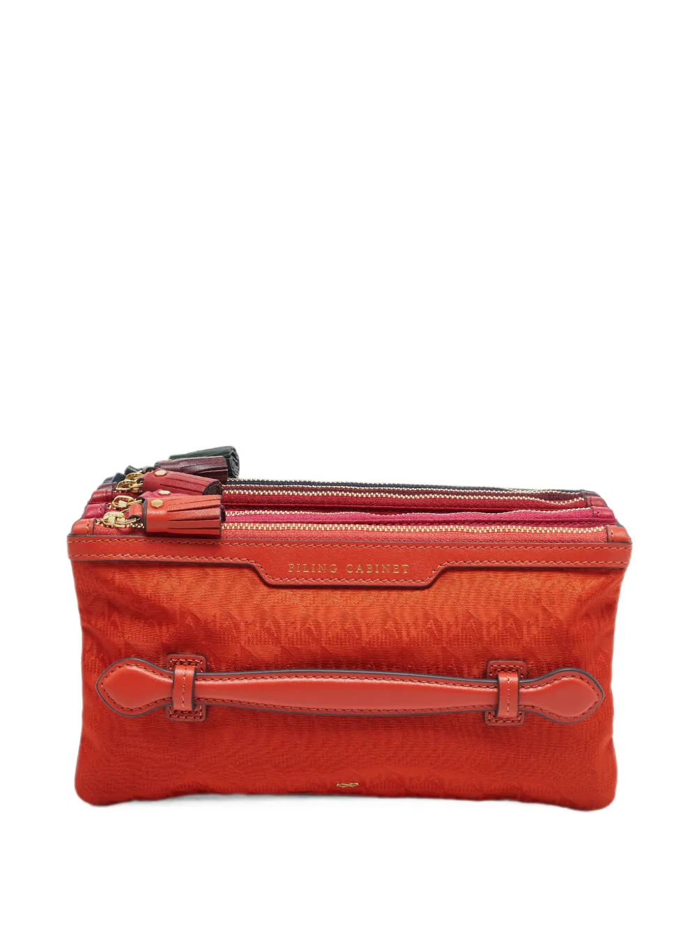 Anya Hindmarch pochette Filing Cabinet en jacquard - Orange Anya Hindmarch pochette Filing Cabinet en jacquard - Orange