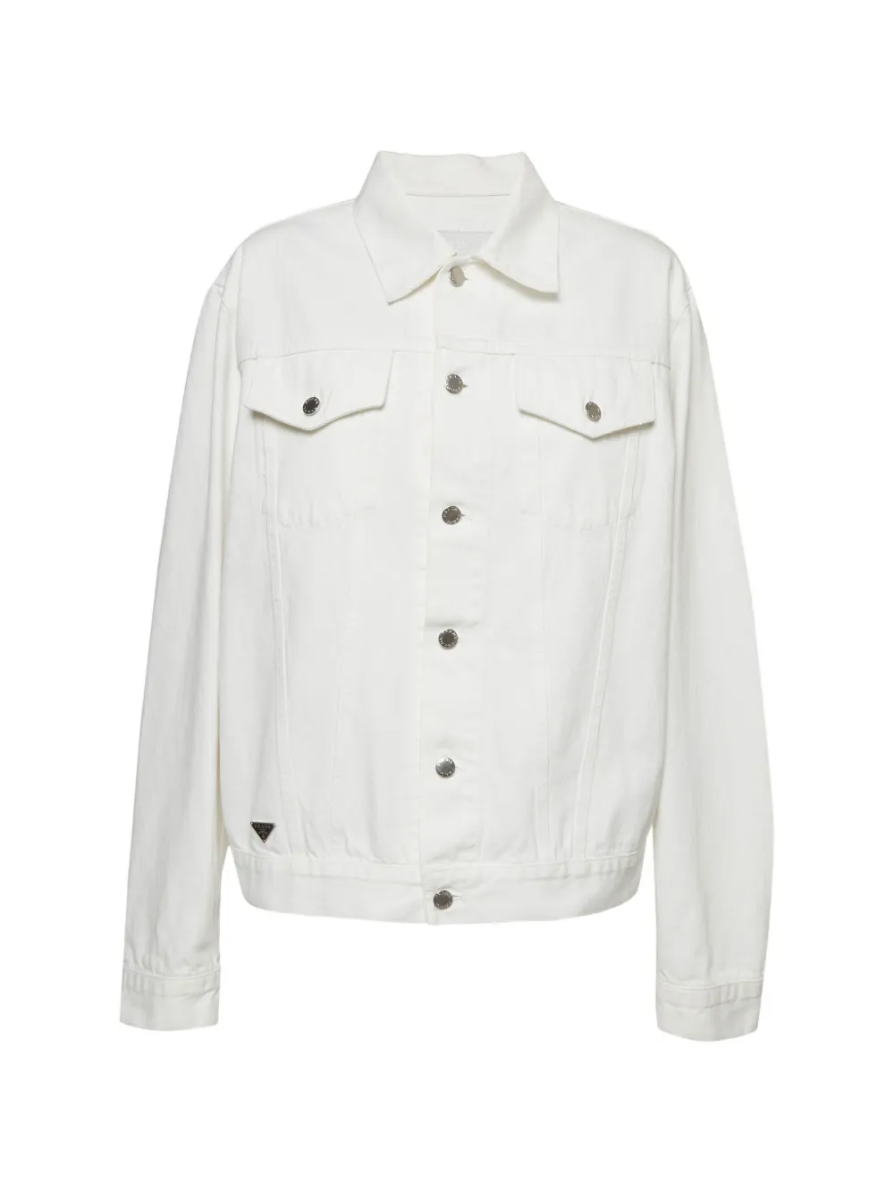 Prada Pre-Owned veste en jean à boutonnière (2023) - Blanc Prada Pre-Owned veste en jean à boutonnière (2023) - Blanc