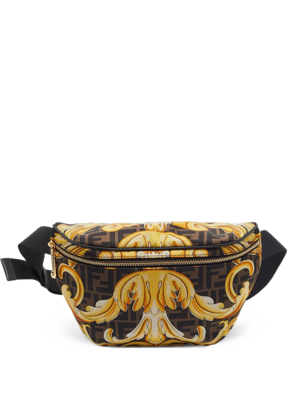 Fendi Pre-Owned sac banane x Versace à logo FF (2022) - Marron
