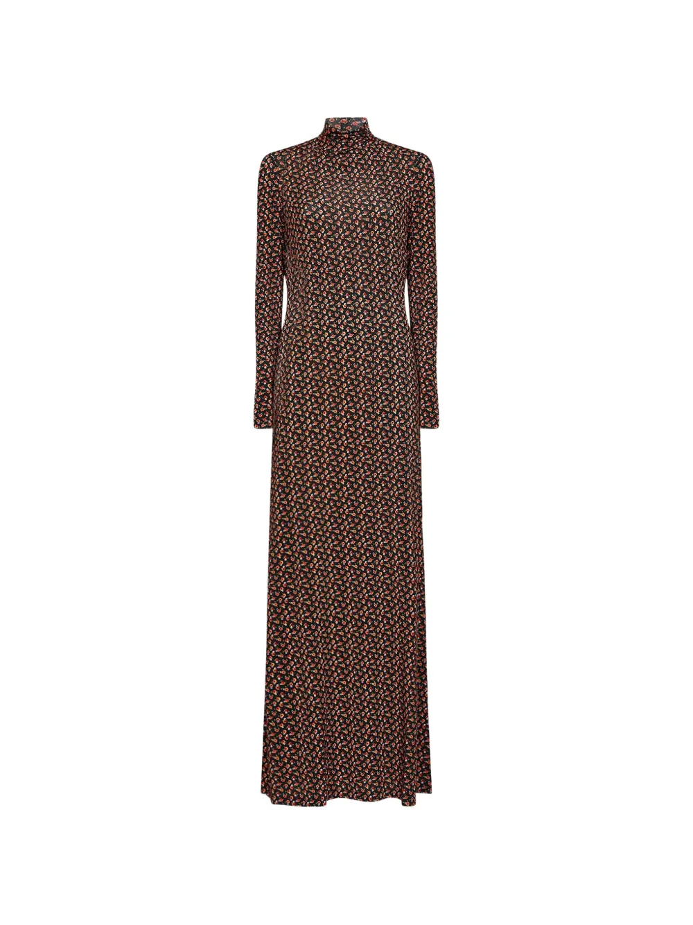 Rabanne floral-print high-neck dress