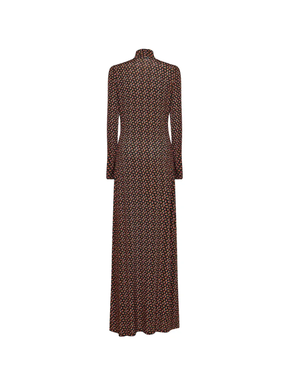 Rabanne floral-print high-neck dress Zwart