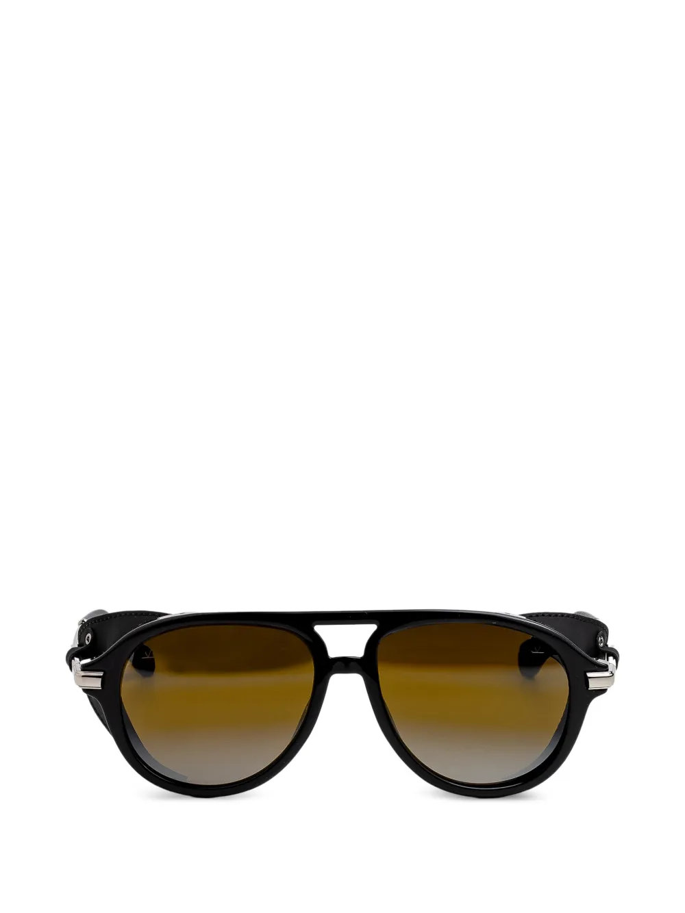Vuarnet pilot-frame leather-trim sunglasses - Noir Vuarnet pilot-frame leather-trim sunglasses - Noir