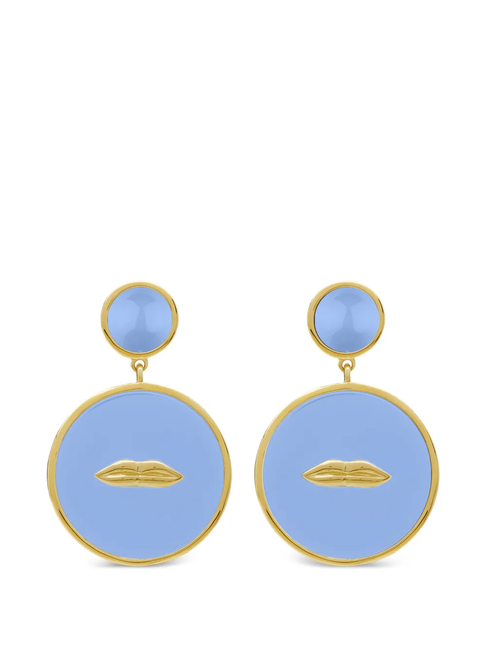 Eshvi lip-motif drop earrings - Blau
