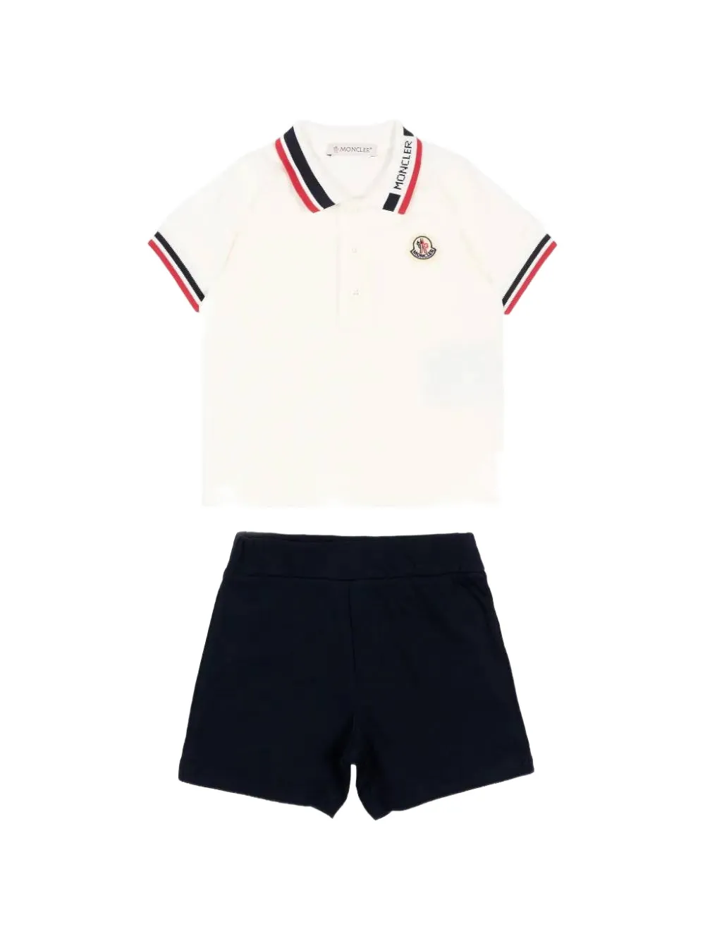Moncler Enfant logo-patch striped-trim tracksuit Wit