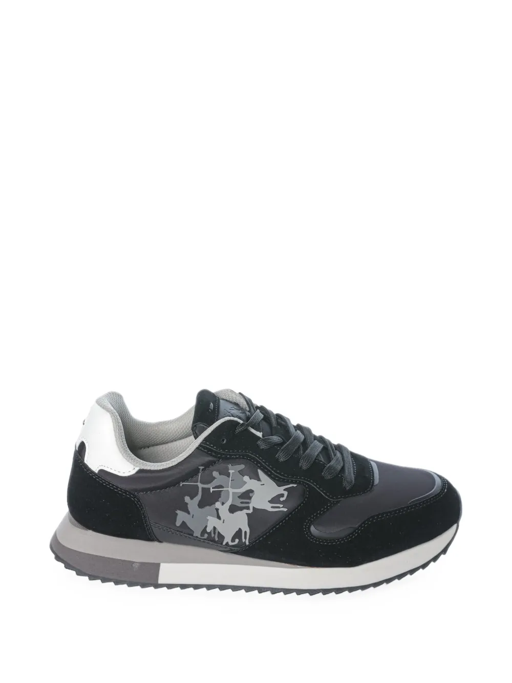 La Martina suede-panelled logo-print sneakers
