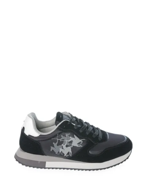 La Martina suede-panelled logo-print sneakers