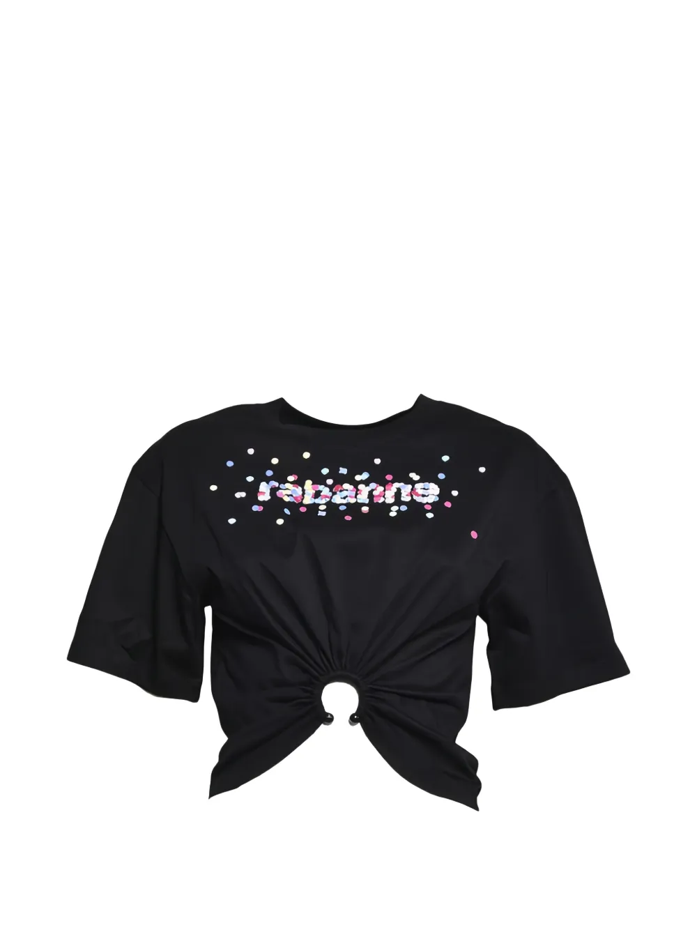 Rabanne sequin-logo ring-detail T-shirt
