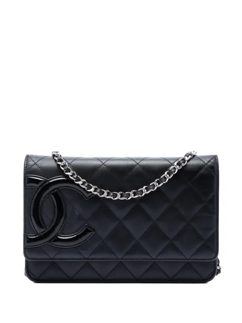 CHANEL Pre-Owned bolsa crossbody Cambon Ligne Wallet On Chain de piel de cordero capitonada 2012