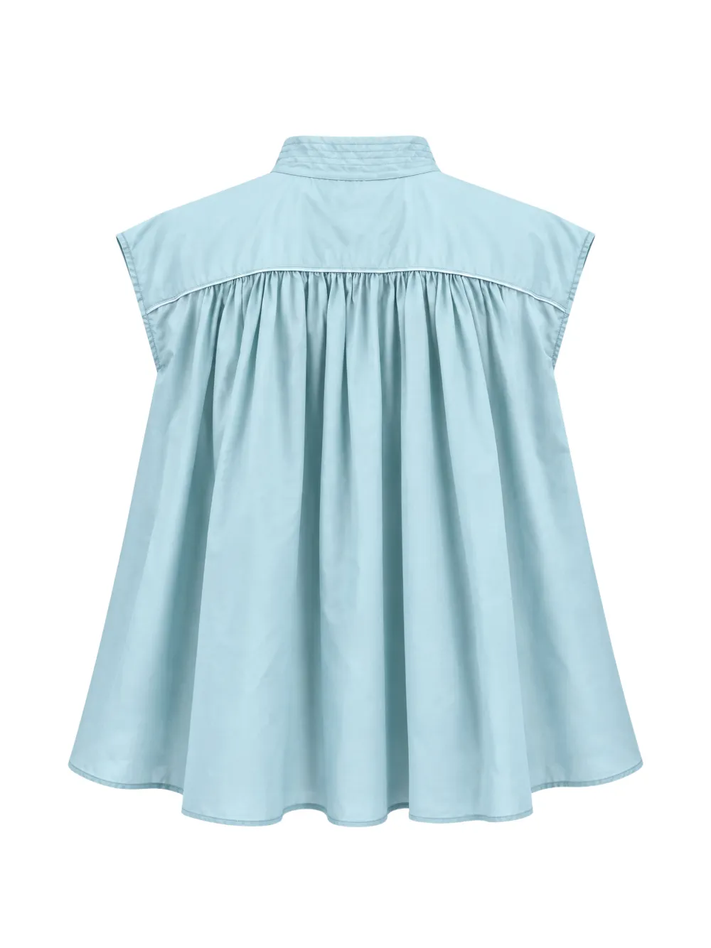 Semicouture Rachel gesmockte blouse met gestrikte hals Blauw
