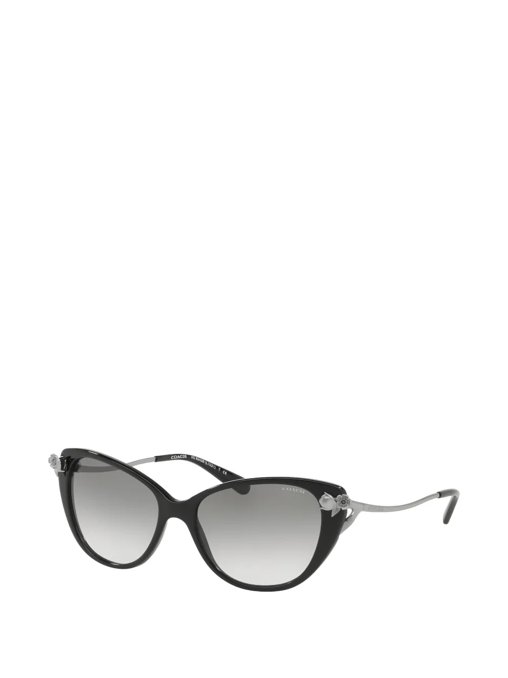 Coach Zonnebril met cat-eye-montuur en bloemdetail Zwart