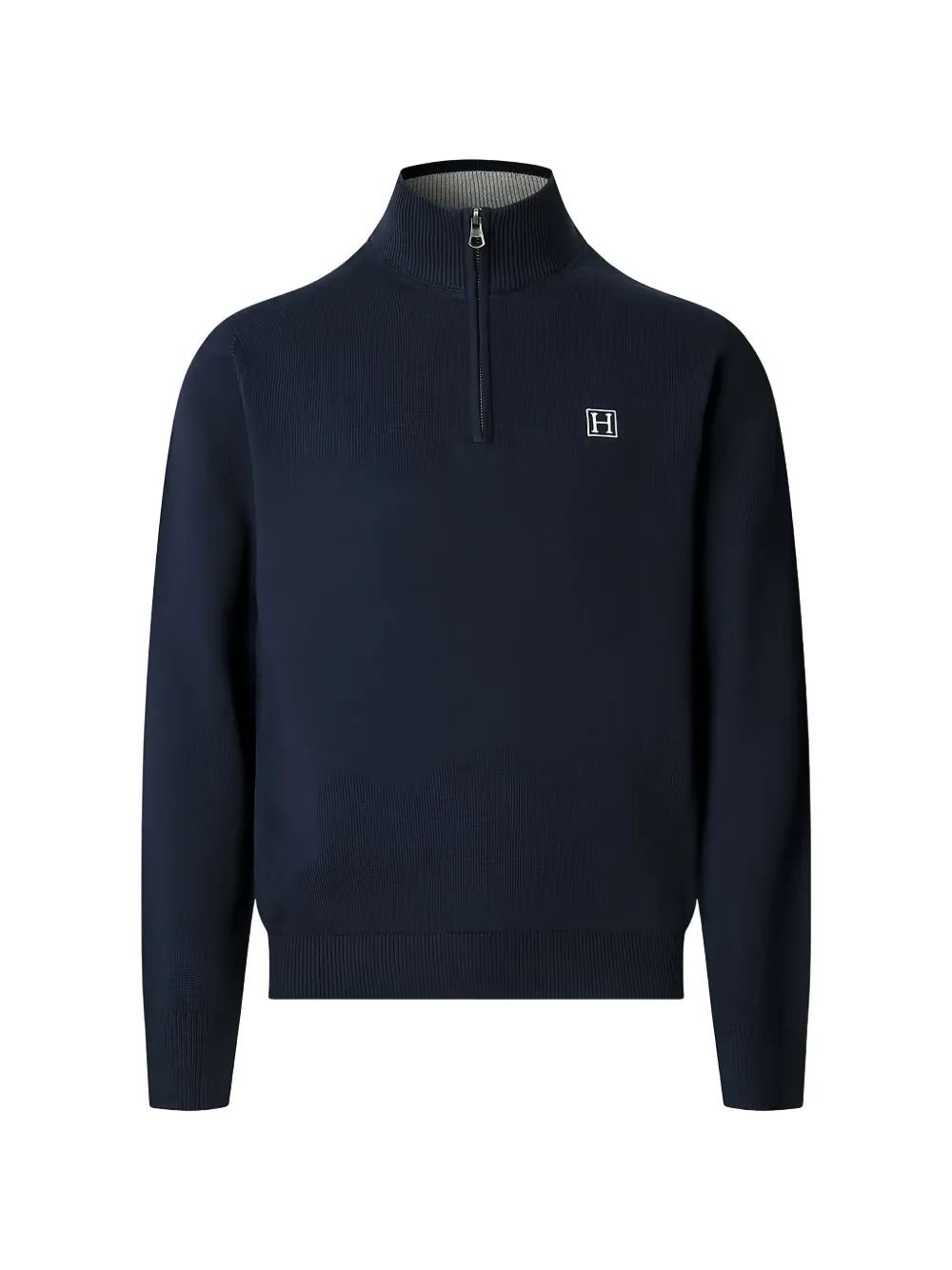 Hackett London quarter-zip logo-embroidered sweater