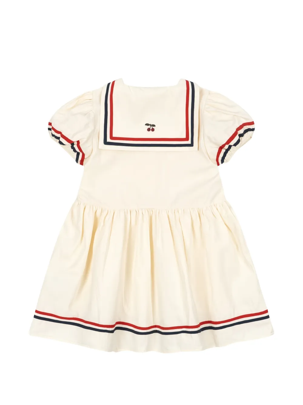 Konges Sløjd cherry-embroidered sailor-collar dress Wit