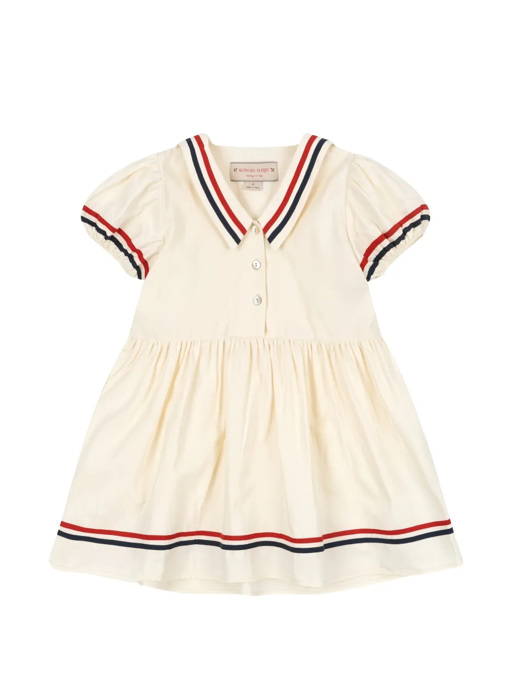Konges Sløjd cherry-embroidered sailor-collar dress Wit