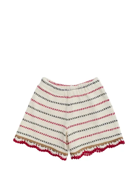 MAISON MANGOSTAN KIDS shorts Barcos a rayas tejidos en crochet