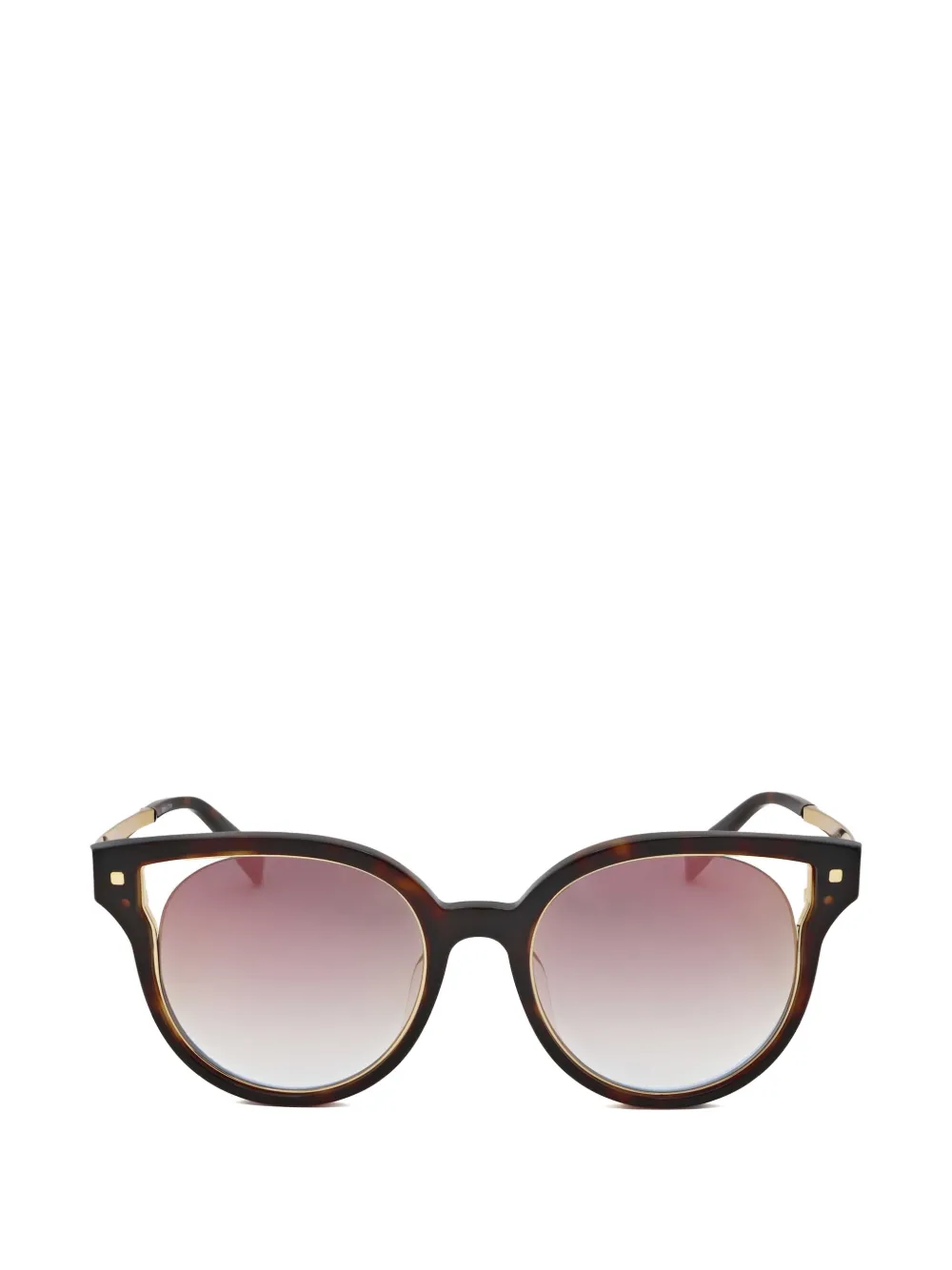 Escada Tortoiseshell-effect Round-frame Sunglasses In Braun