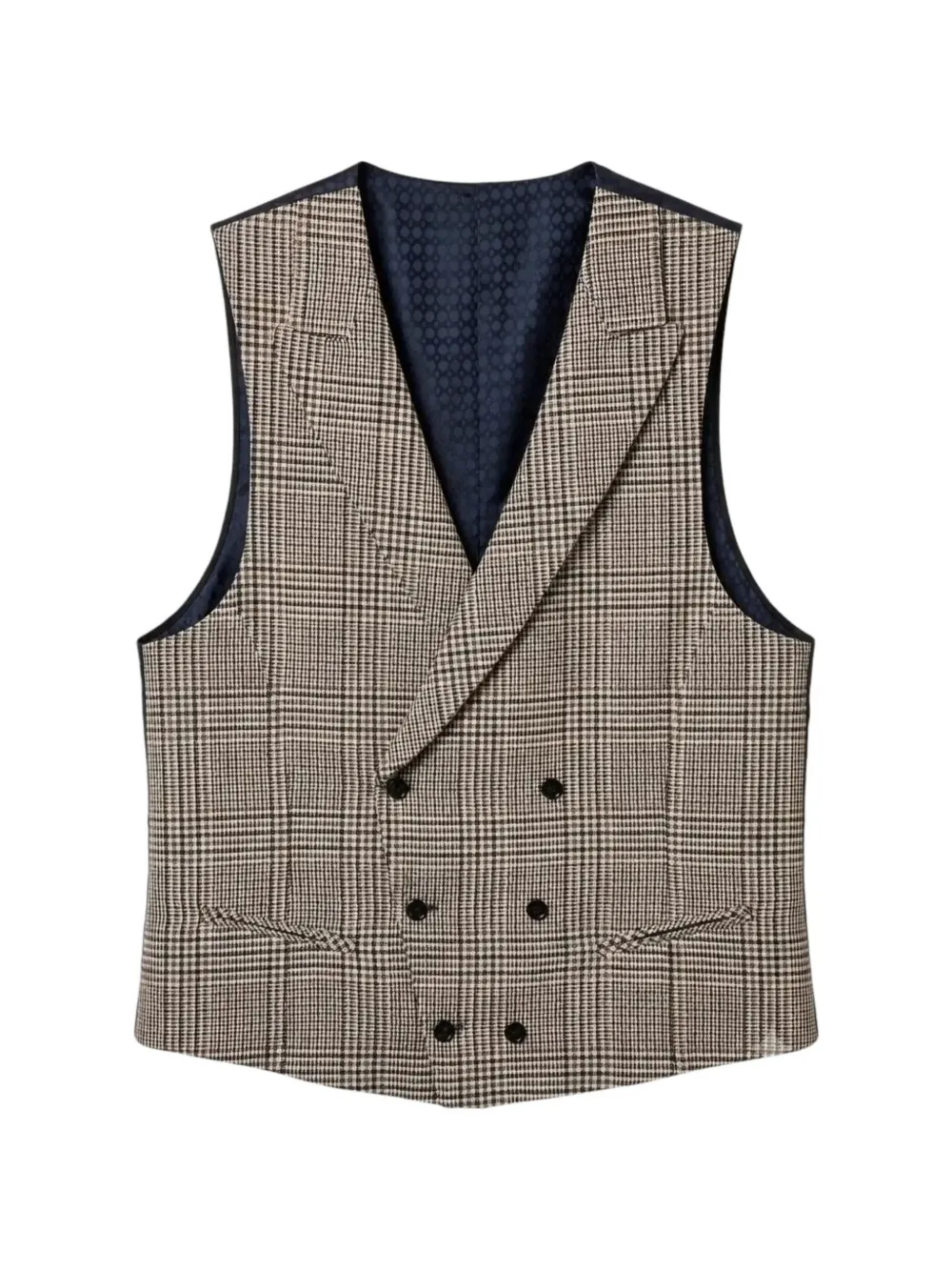 RAMON SANJURJO checked double-breasted waistcoat