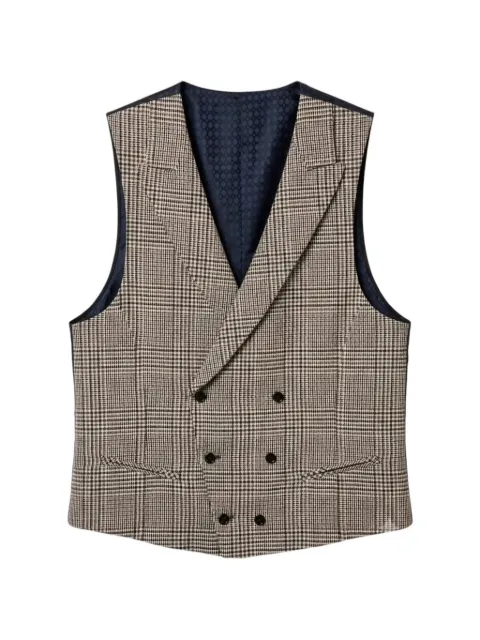 RAMON SANJURJO checked double-breasted waistcoat