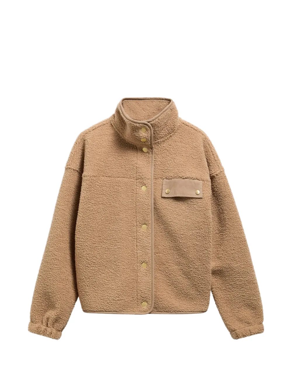 Barbour Mabel Fleece Press-stud Jacket In Neutral
