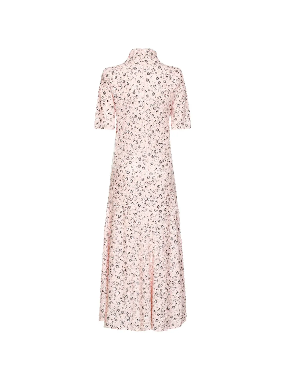Rabanne Jurk met geborduurde bloemen en pailletten Roze