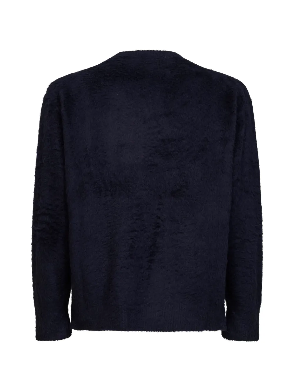 Roberto Collina Gebreide trui met ronde hals en geborsteld effect Blauw