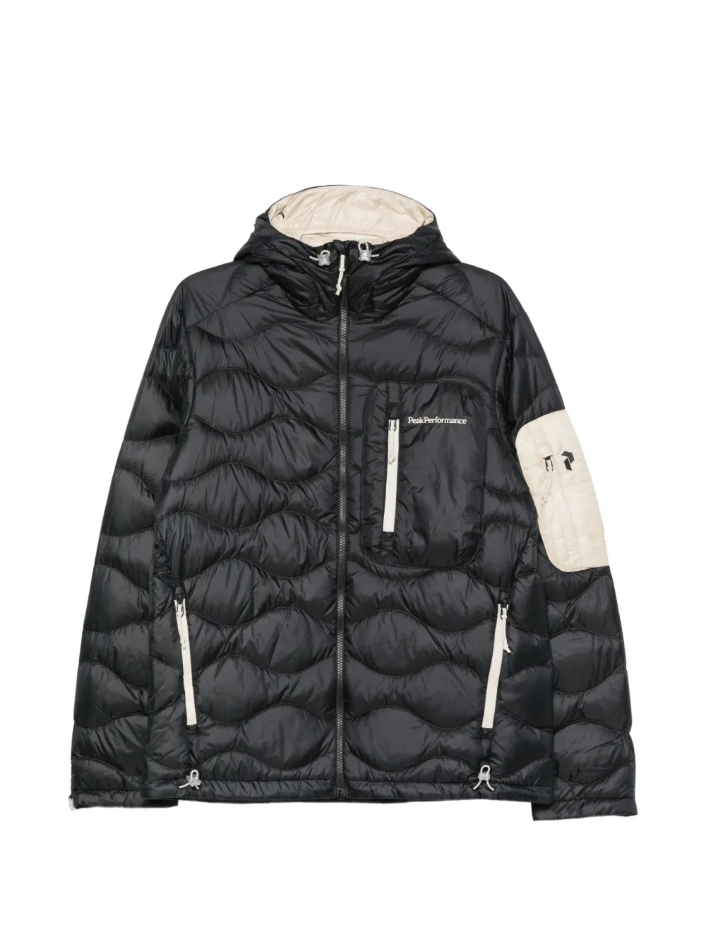 Peak Performance Quilted Hooded Jacket In Black