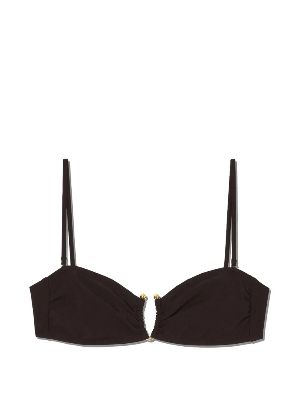 Nili Lotan ruched bandeau bikini top - Marrone