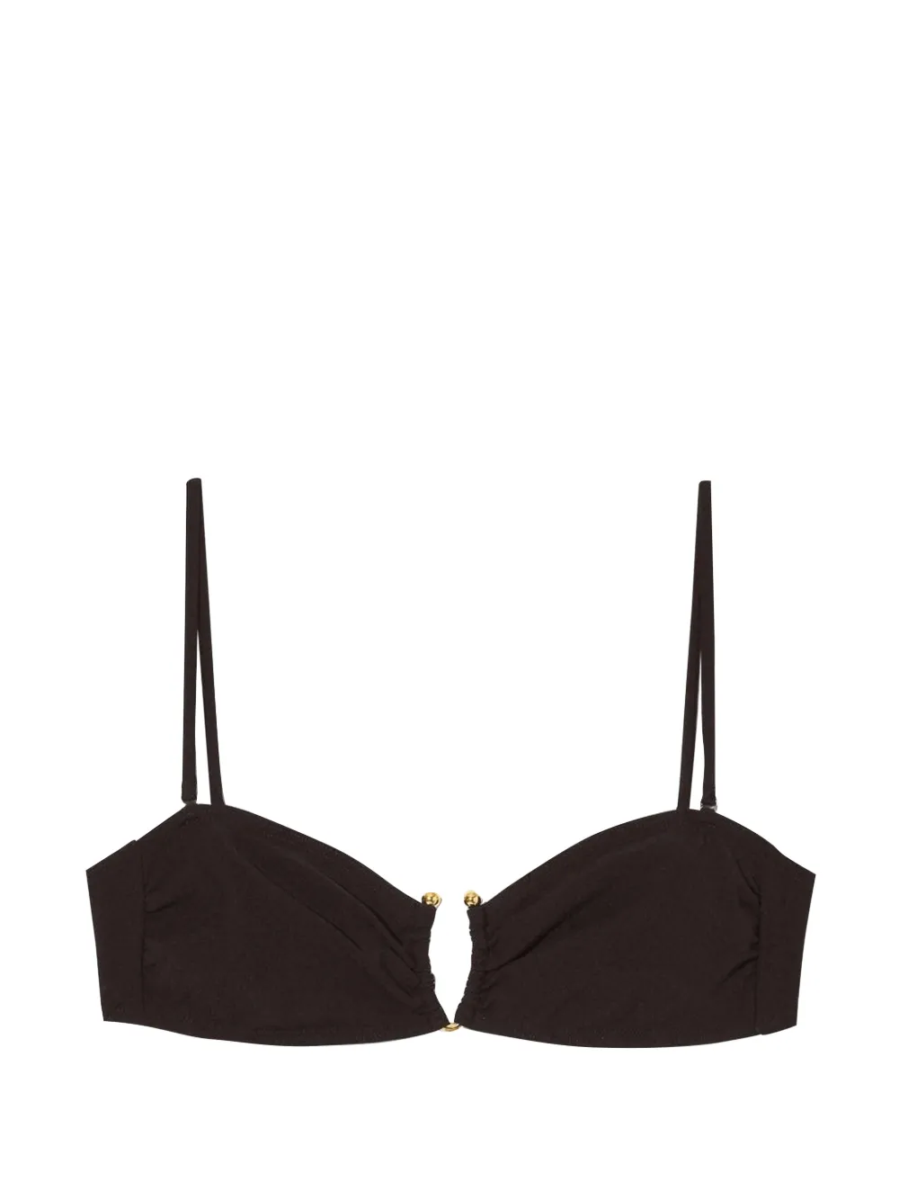 Nili Lotan ruched bandeau bikini top - Braun