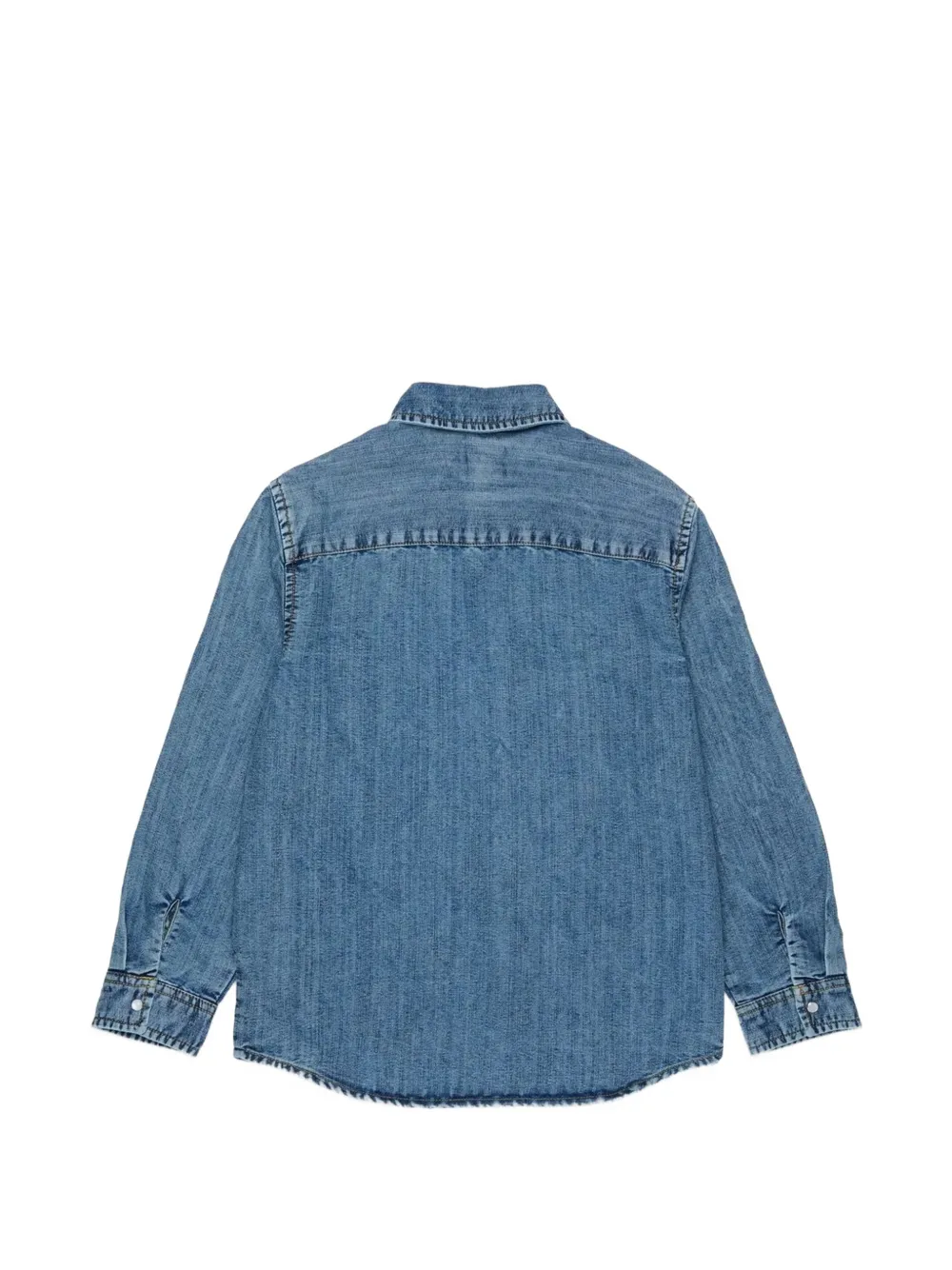 Diesel Kids Spijkershirt met geborduurd logo Blauw