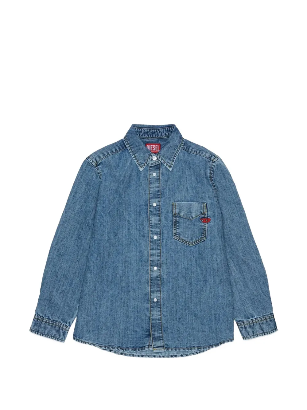 Diesel Kids chemise en jean à logo brodé - Bleu Diesel Kids chemise en jean à logo brodé - Bleu