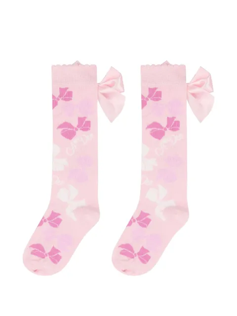 A-Dee Ramona bow-print knee-high socks