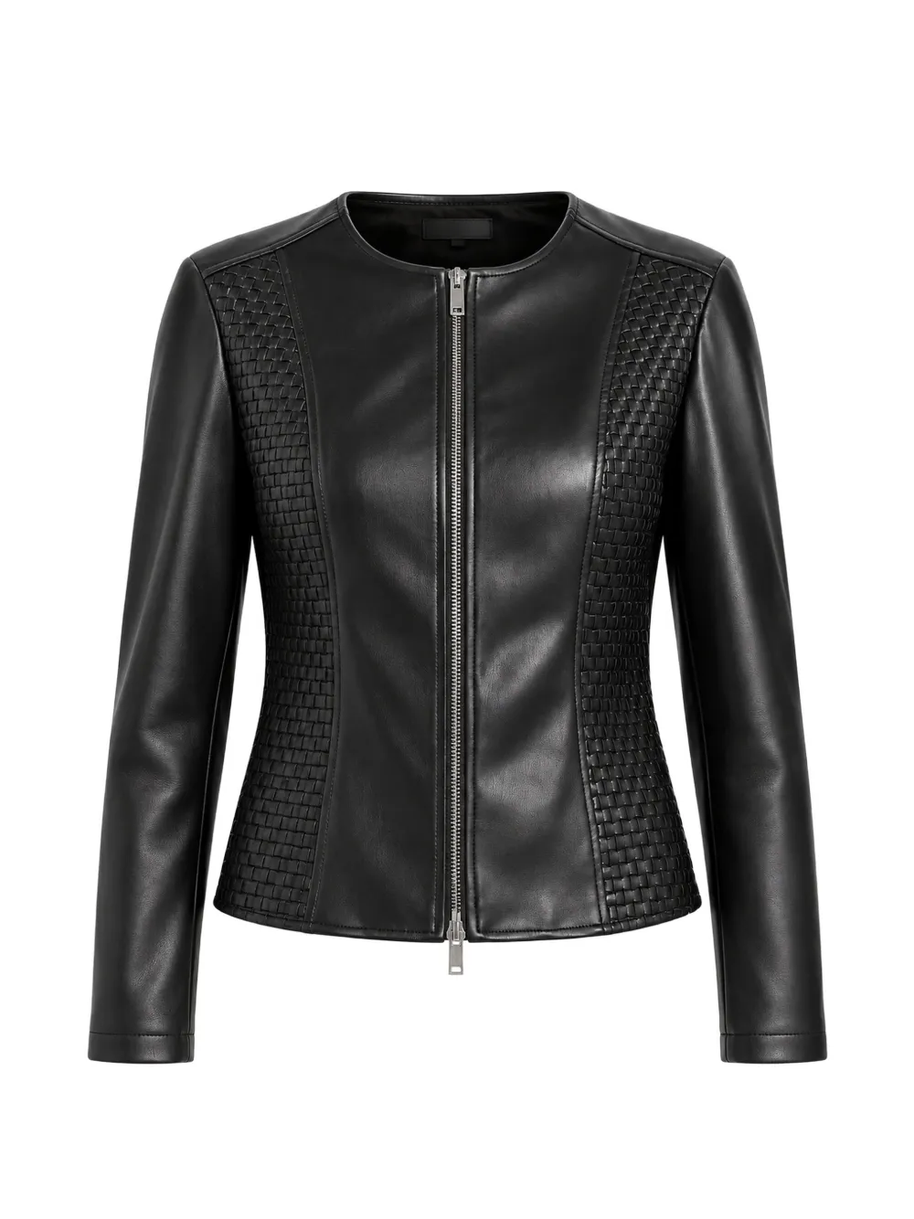 Marella Donare woven-panel collarless jacket - Nero