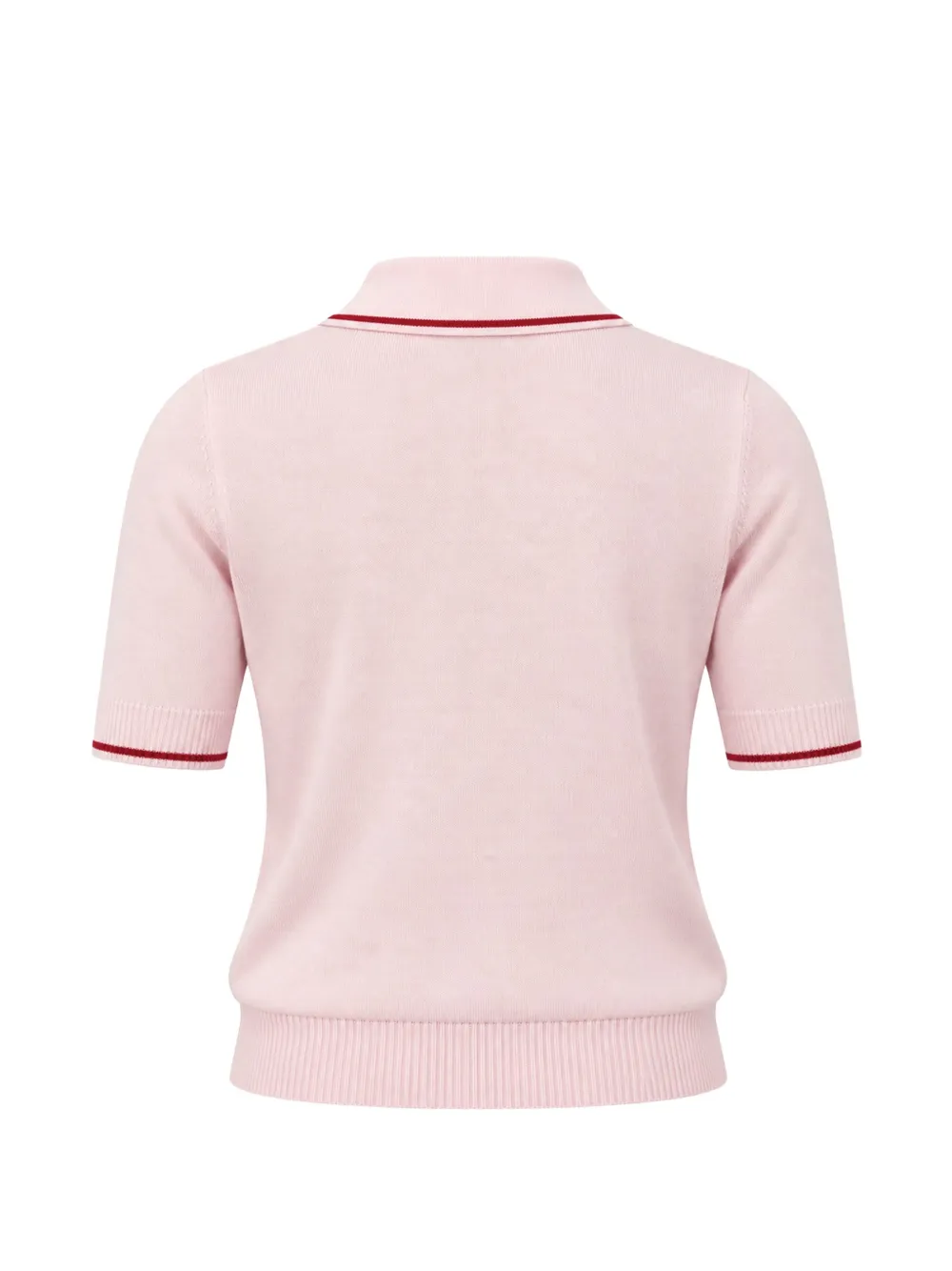 MOTHER Trui met ruches korte mouwen en contrasterende afwerking Roze