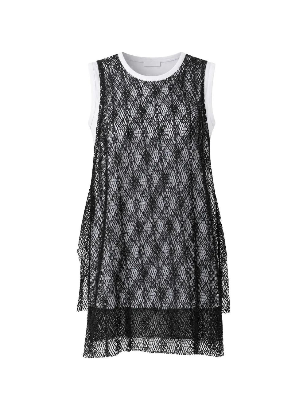 Y's lace-overlay sleeveless vest