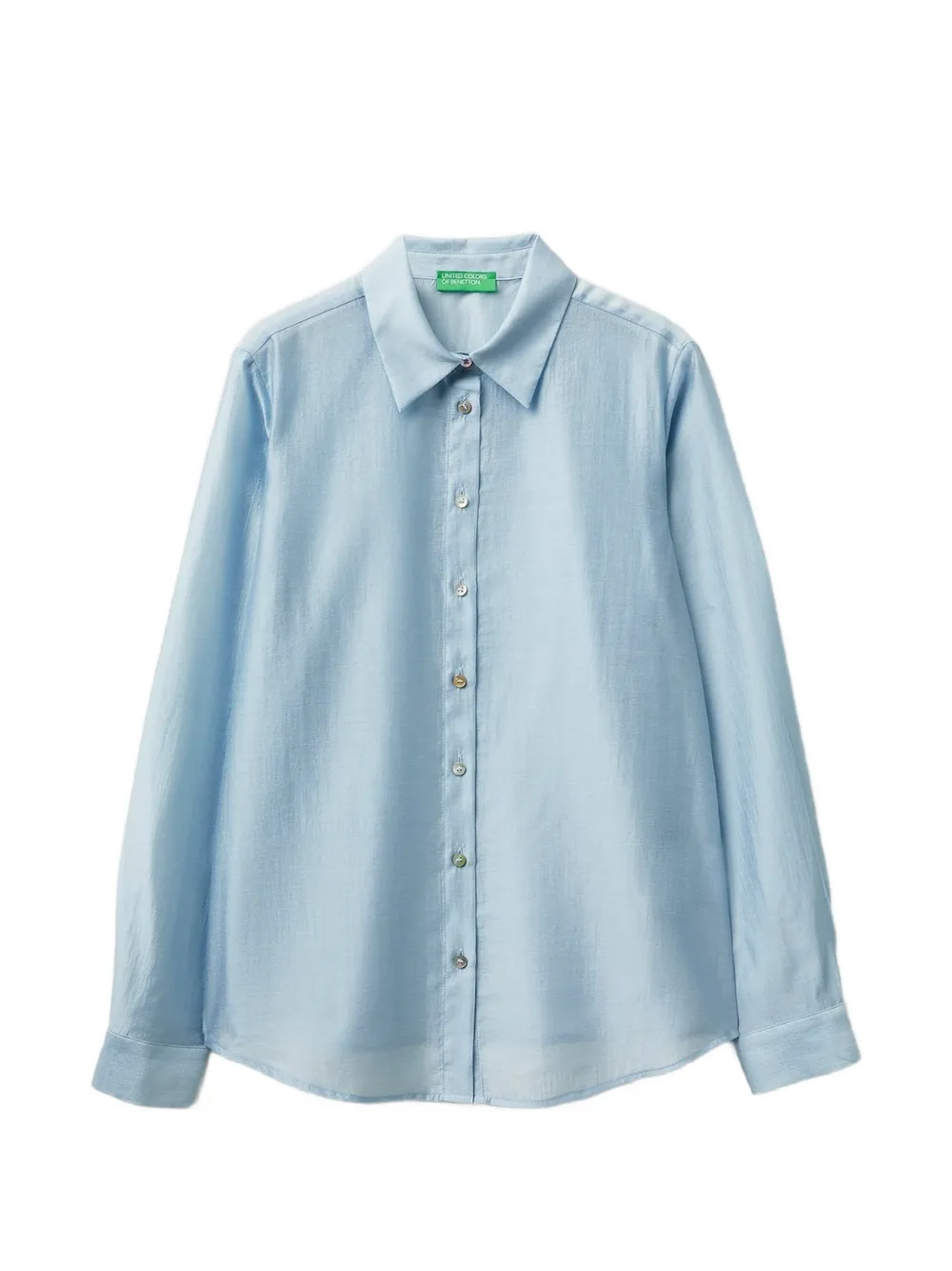 Benetton Slub-texture Shirt In Blue