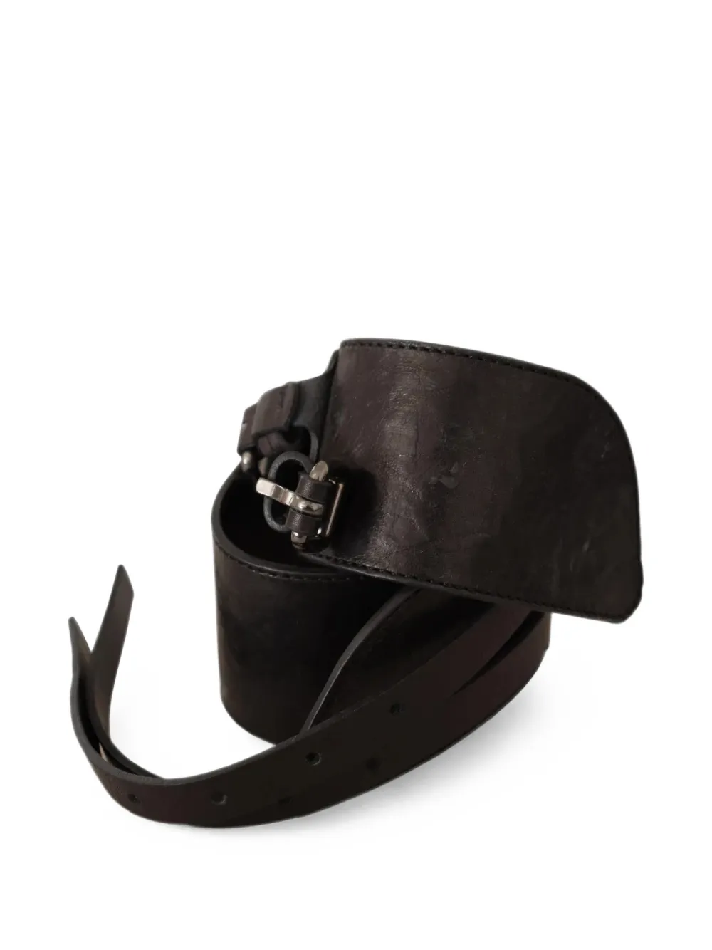 Costume National Riem met dubbele gesp en logo-reliëf Bruin