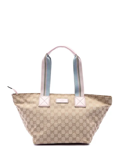 Gucci Pre-Owned GG 帆布织带手提包（2016-2026年典藏款）