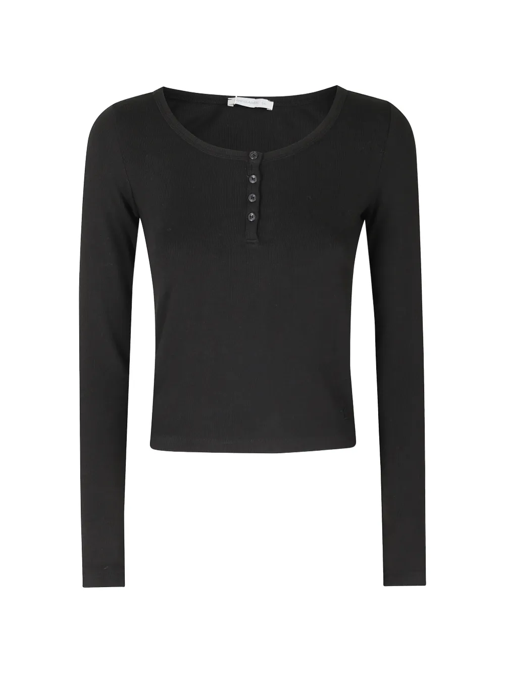 Low Classic Henley long-sleeve T-shirt Zwart